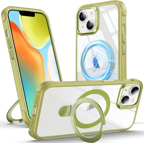 Miniatura 31 de Anqrp Funda transparente con función atril magnética con junta tórica para iPhone 12/12 Pro, compatible con Mag-Safe, de grado militar, reforzada