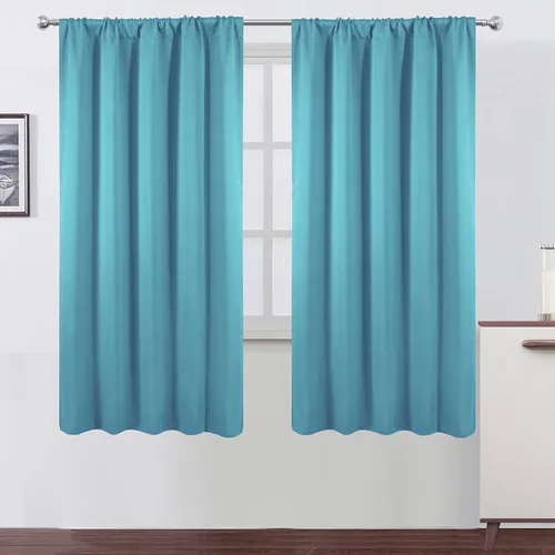 Miniatura 22 de LEMOMO Cortinas opacas negras para cocina, 42 x 45 pulgadas, juego de 2 paneles de cortinas opacas con bolsillo para cortinero para ventana pequeña