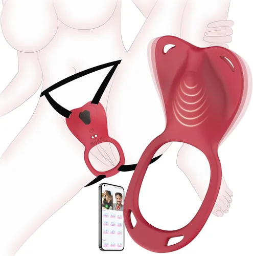 Miniatura 9 de Juguetes sexuales para adultos, juguete sexual femenino con 9 modos de vibración, estimulador de clítoris con anillo de pene vibrador, juguete Rojo