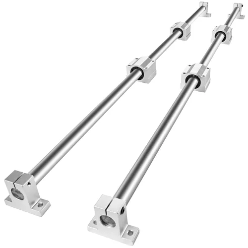 BestEquip Diapositiva de riel lineal 2 piezas 0.787 in x 39.370 in rodamientos lineales conjunto con 4 rodamientos de bloque SC20UU+4 piezas eje eje