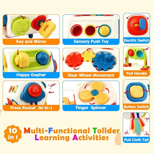 Miniatura 2 de Cubo de Actividades para Niños Pequeños de 1 Año, Juguetes Montessori para 1 Año - Regalos Ideales para Niños y Niñas de 1 Año - Juguetes de Viaje