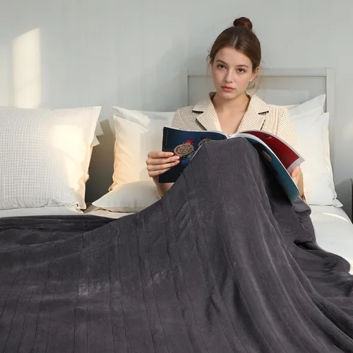 Miniatura 31 de Manta Eléctrica Térmica de Franela y Sherpa 50"x60" Tamaño Throw - 4 Niveles de Calor, Apagado Automático 10H, Calentamiento Rápido, Acogedora