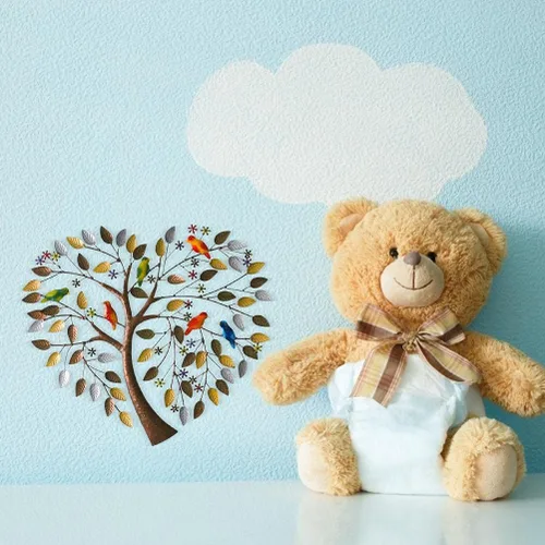 Miniatura 4 de Escultura de pared de árbol de metal, decoración de pared de árbol de metal, silueta de pájaro en forma de corazón, para colgar en la pared