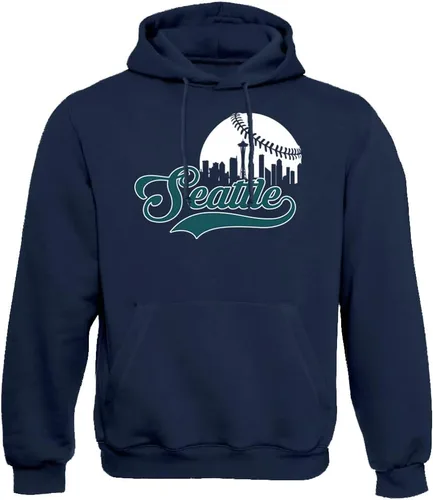 Miniatura 5 de Xtreme Apparrel Cityscape Skyline - Sudadera con capucha para hombre para fanáticos del béisbol