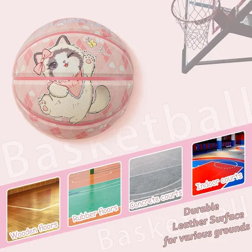 Miniatura 5 de Kuangmi Baloncesto para niños, tamaño juvenil 5 (27.5 pulgadas), tamaño infantil 4 (25.5 pulgadas), para niños y niñas, para interiores