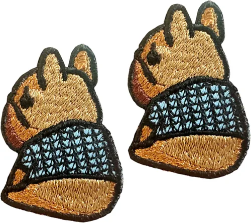 Miniatura 2 de TH - Juego de 2 minúsculos, bulldog francés, cachorro, mascota, lindo logotipo de dibujos animados, 5 parches, coser para planchar en bordado