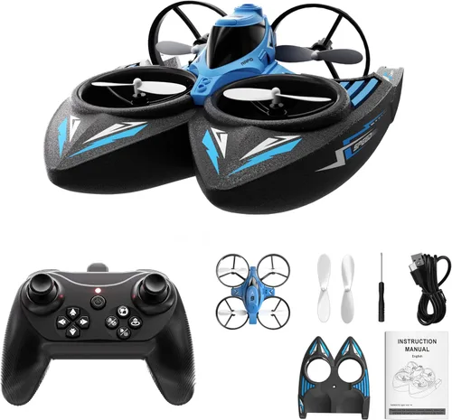 XOS Mini dron remoto 3 en 1 para interiores y exteriores, avión de avión a control remoto, helicóptero multirotor cuadricóptero a control remoto,