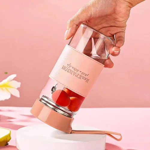 Miniatura 8 de Botellas de agua de vidrio de 16 onzas, botella de agua de borosilicato, con tapa de sellado y fundas y filtros, sin BPA, botella de vidrio portátil