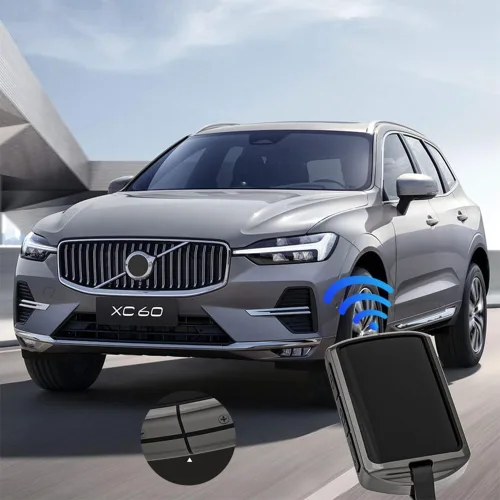 Miniatura 3 de Funda de llavero de aleación de metal, compatible con Volvo 4 botones C30 S60 S80 S90 XC40 XC60 XC70 XC90 V90 llavero, funda de TPU azul, Goma