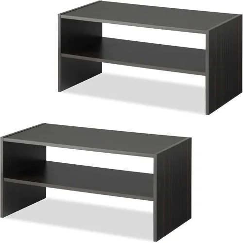 Miniatura 9 de Whitmor - Estante para zapatos apilable de madera con 2 estantes, nogal, 61 centímetros, paquete de 2