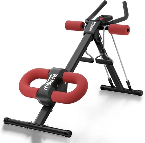 Miniatura 8 de Entrenadores abdominales - Máquina de entrenamiento abdominal ajustable, equipo de entrenamiento abdominal plegable con protección para las rodillas