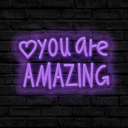 Miniatura 10 de Letrero de neón "You Are Amazing" para decoración de pared para dormitorio, aula, bar, pub, club, guardería, colgante, luz LED rosa USB regulable