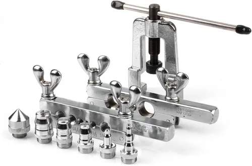 Flexzion Kit de herramientas de abocinación y estampación, tubo de 45 grados de 1/8 a 3/4 pulgadas para tubo de cobre blando tipo de extrusión de