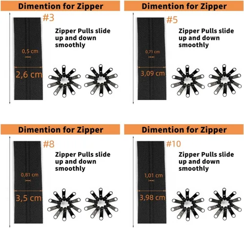 Miniatura 2 de Amykite The Yards - Cremalleras a granel de 360 pulgadas de 10 yardas, cremallera #5 de 29.5 ft para coser, cremalleras de bobina de nailon negro