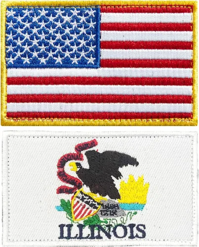 Miniatura 37 de stidsds Paquete de 2 parches de bandera estadounidense de Chicago de Estados Unidos, parches bordados, banderas de Estados Unidos, parche táctico
