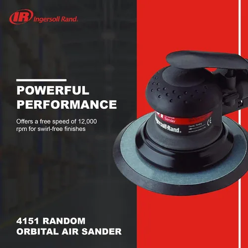 Miniatura 2 de Ingersoll Rand 4151 Lijadora de aire orbital aleatoria, órbita de 3/16 pulgadas, almohadilla de vinilo de 6 pulgadas, 12,000 RPM, 0.2 HP