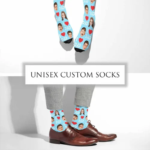 Miniatura 100 de Artsadd Calcetines personalizados para mujeres y hombres, amantes de los perros y gatos, regalos divertidos unisex personalizados