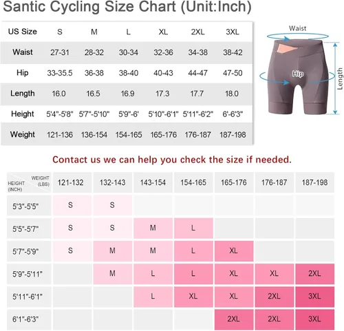 Miniatura 3 de Santic Pantalones cortos de ciclismo para mujer, mallas transpirables acolchadas