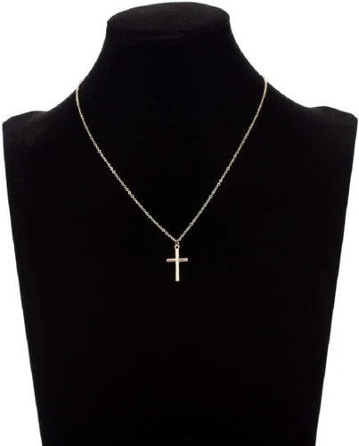 Miniatura 4 de Valloey Rover Collar de cruz de oro para mujer, collar de cadena chapado en oro de 14 quilates, collar con dije de cruz de oro, collar simple