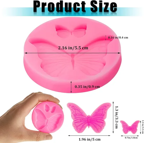 Miniatura 2 de Patelai 5 moldes de silicona con diseño de mariposa para fondant, para cupcakes, resina de caramelo de chocolate, moldes epoxi para decoración