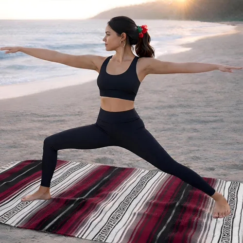 Miniatura 6 de Mantas mexicanas hechas a mano, manta de sarape tejida a mano, auténtica manta, ideal como manta de playa, manta de camping, manta de picnic, manta