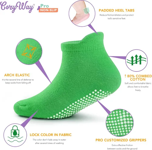 Miniatura 2 de CozyWay - Calcetines antideslizantes para bebés niños y niñas paquete de 6 y 12 unidades calcetines y tobilleras antideslizantes para bebés y niños
