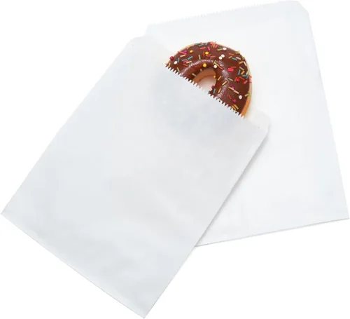 FOCCIUP 100 piezas bolsas de papel kraft blanco de 5 x 7 pulgadas para dulces, bolsas planas de recuerdo y regalo para fiesta Blanco-5x7 Pulgadas