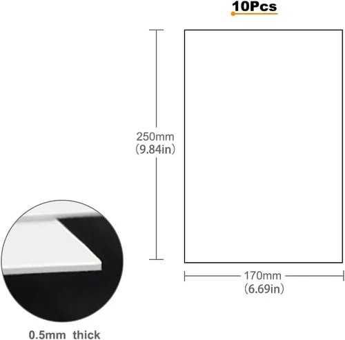 Miniatura 5 de ABS1705 - Hojas de poliestireno blanco de 0.020 in de grosor de 6.693 in x 9.843 in, 9.84 x 6.69 pulgadas, hojas de estireno ABS para diseño de tren