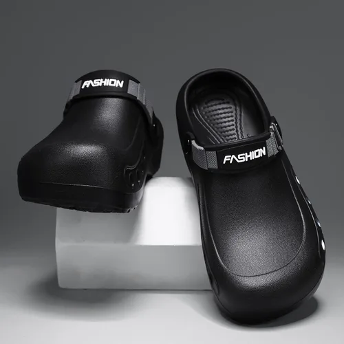 Miniatura 7 de MEIAGDT Zapatos de chef antideslizantes para hombre, impermeables y a prueba de aceite, con correas ajustables, suaves y cómodos, adecuados