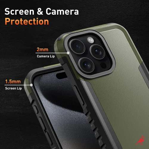 Miniatura 6 de Funda resistente para iPhone 15 Pro Max de 6.7 pulgadas con 2 protectores de pantalla + protectores de lente de cámara