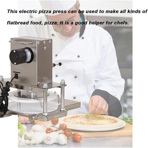 Miniatura 2 de Máquina eléctrica de la prensa de la masa de la pizza, 8.7 in/9.8 in/11.8 in Manual de la máquina de la prensa de la masa de la pizza