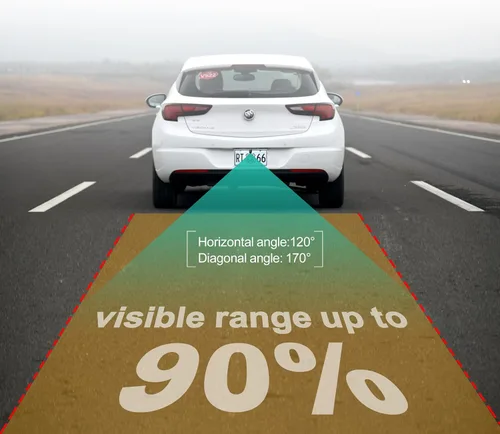 Miniatura 2 de Cámara de respaldo con ángulo de visión amplio de 170 grados, impermeable IP68, placa de matrícula de alta definición para mini automóvil