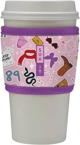 Miniatura 205 de Sok It HotSok Coffee & Tea - Funda de neopreno con aislamiento reutilizable (floral abstracto)