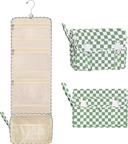 Miniatura 15 de Pequeña bolsa de aseo colgante para hombres y mujeres, organizador colgante portátil para kit de ducha de tamaño de viaje, accesorios de maquillaje
