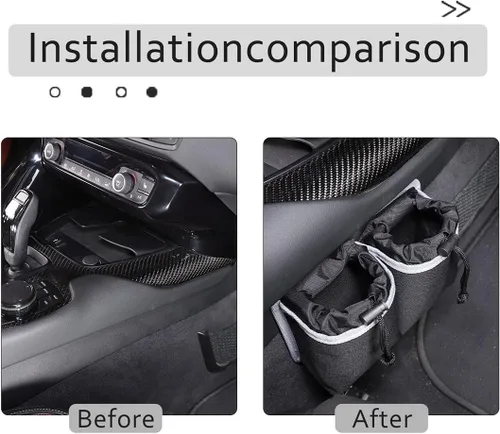 Miniatura 2 de CHEAYAR Soporte para tazas de automóvil, bolsa de bolsillo de almacenamiento compatible con Toyota Supra GR A90 A91 MK5 2019-2022, organizador