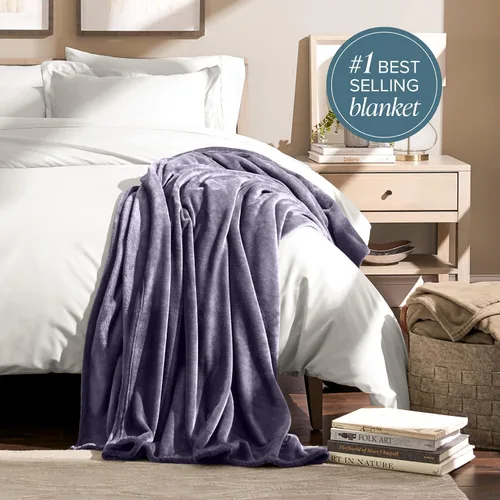 Miniatura 3 de Bare Home Manta de Vellón - Manta/Viaje - Ultra-Suave y Liviana para Cama, Sofá y Sillón - Microfelpa de Lujo - Manta Cálida y Acogedora 17 - Morado
