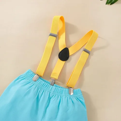Miniatura 6 de Highnesson-ww Ropa divertida para el primer cumpleaños para bebé, ropa para bebé, con corbatín, mameluco, pantalones, conjunto de tirantes, trajes