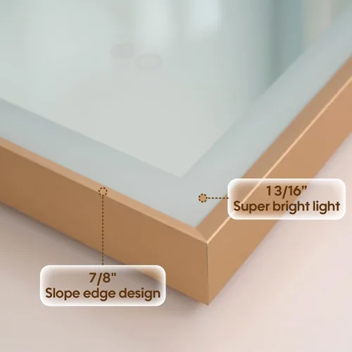 Miniatura 7 de WELLFOR Espejo de baño LED de 28 x 36 pulgadas, espejo de tocador de baño con luz, espejo de pared de baño, espejo de baño iluminado, montaje