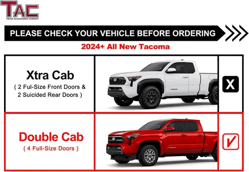 Miniatura 3 de TAC - Estribos Gen5HD con caída de 4 pulgadas, compatibles con Toyota Tacoma 2024-2026 de doble cabina (modelo híbrido incluido), escalones