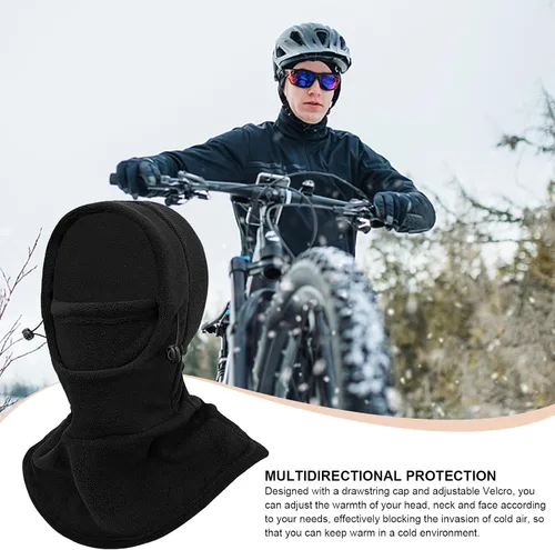 Miniatura 3 de Cycling Masque, Elastic Drawstring Winter Balaclava Full Face Cover, Waterproof Fleece Full Face Ski Cover, Warm