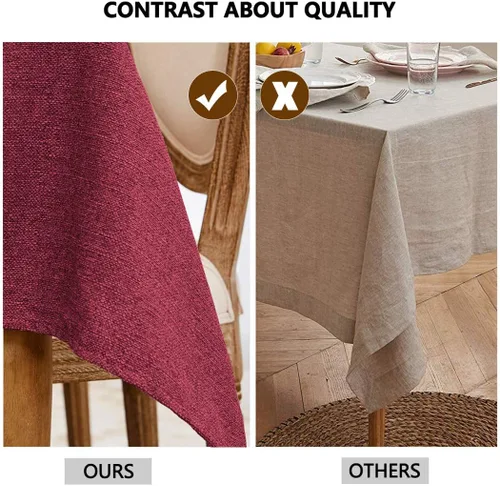 Miniatura 132 de Mantel para mesa rectangular de 55x71 pulgadas, de lino sintético, resistente a las arrugas e impermeable, color beige, para cocina, comedor