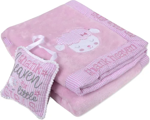Miniatura 8 de Baby Essentials Manta de bebé de forro polar de 30 x 40 pulgadas con ribete satinado para niños y niñas, manta de bebé con decoración de puerta