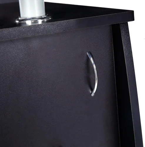 Miniatura 7 de Escritorio para computadora con estante con cajón, bandeja extraíble para teclado, escritorio de oficina en casa de almacenamiento grande de 43