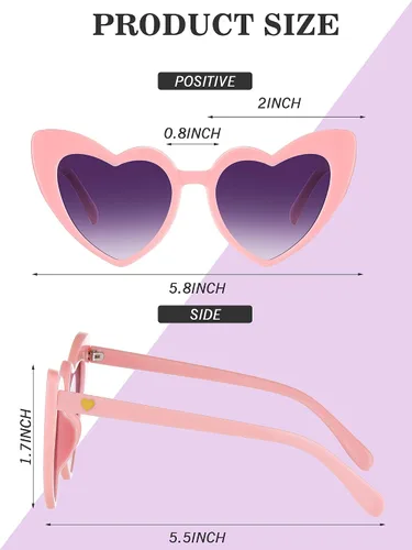 Miniatura 3 de 10 pares de gafas de sol para dama de honor, con forma de corazón, para mujer, fiesta, boda, propuesta