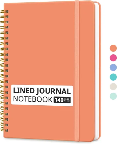 Miniatura 22 de Cuaderno rayado en espiral para mujeres y hombres, 140 páginas, cuaderno de tapa dura con rayas universitarias para trabajo y toma de notas, diarios