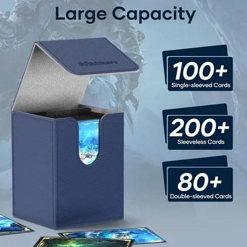 Miniatura 2 de Mlikero Paquete de 4 Cajas para Mazos de Cartas, Caja para Mazo Commander Contiene más de 400 Cartas con Funda Individual con 4 Separadores, Caja