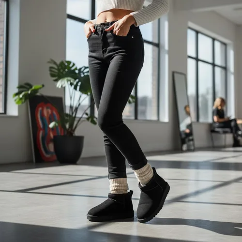 Miniatura 47 de CUSHIONAIRE, Hip 2 - Botas de nieve de gamuza auténtica para mujer, sin cordones, con cómodo forro de piel de oveja sintética + espuma viscoelástica