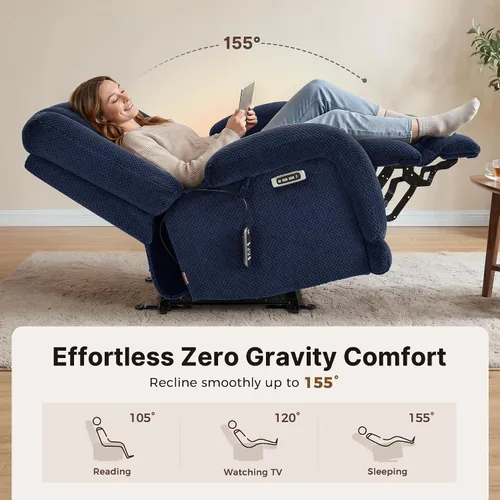 Miniatura 6 de MCombo 64.6" Oversized Reclining Loveseat with Heat and Massage, Zero Gravity Recliner Loveseat Sofa with Adjustable Headrest and Dual USB Charging