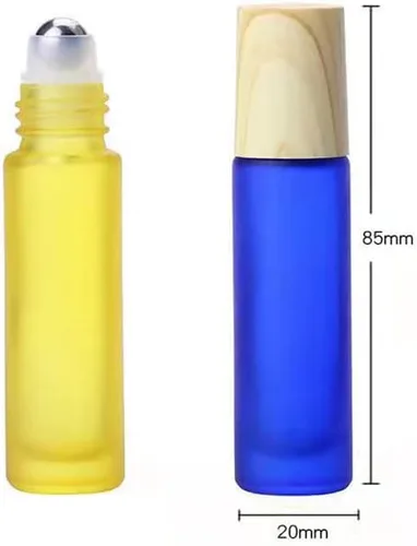 Miniatura 2 de 10 botellas de aceites esenciales de vidrio esmerilado, botellas de rodillo de masaje recargables de 0.3 onzas líquidas, botellas de perfume