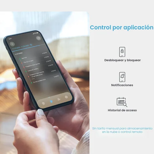 Miniatura 7 de Lockly Visage Zeno Series Smart Lock, Cerradura inteligente con reconocimiento facial y entrada sin llave por huellas dactilares, cerrojo Negro mate
